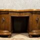 Art Nouveau period bean-shaped oak and walnut center desk