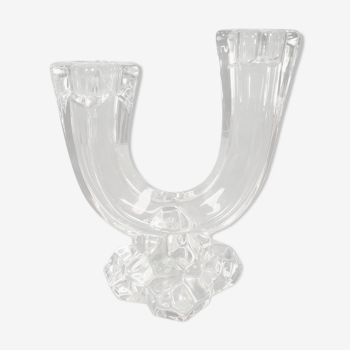 Crystal candle holder of cristallerie vannes le chatel