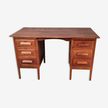 Solid wood desk 6 drawers 40s/50s