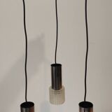 Three-branch pendant light with transparent vintage lampshade