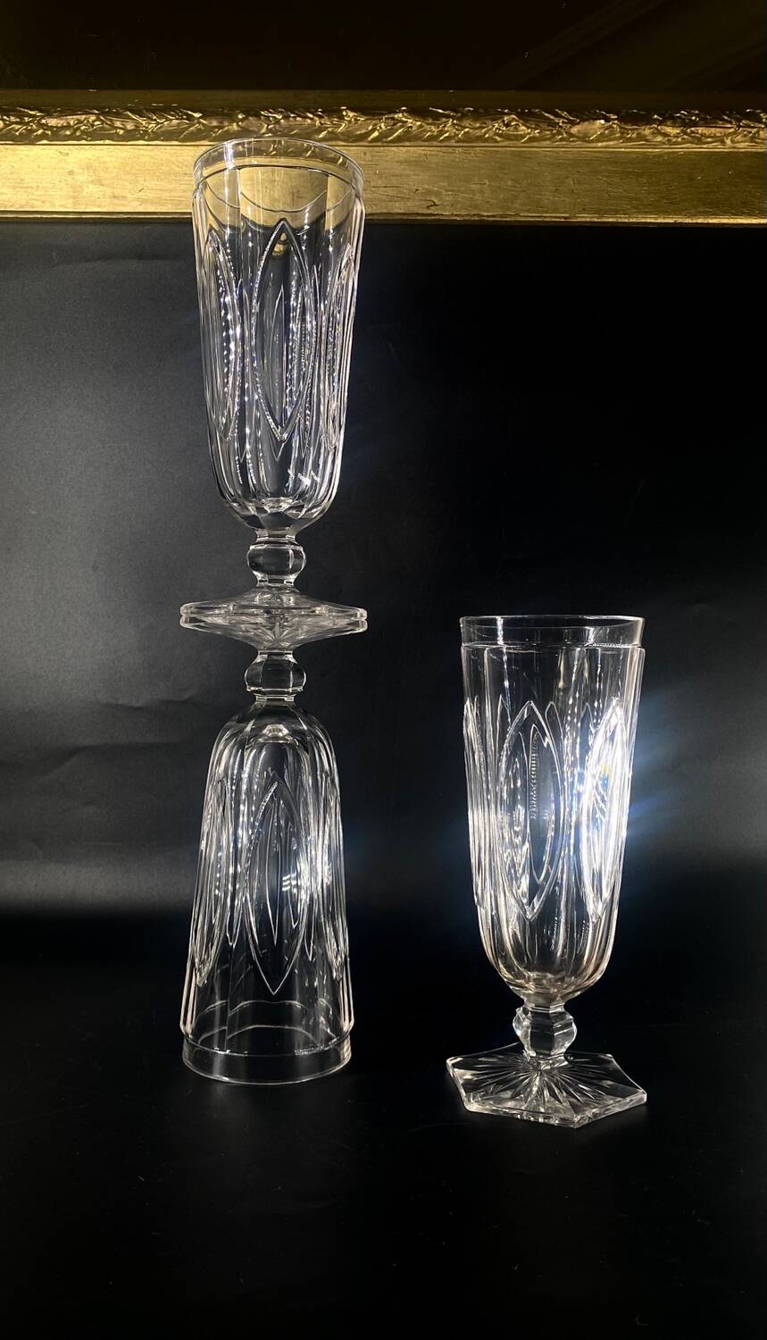 3 baccarat giant glasses 280ml m.à feuilles
