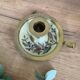 Vintage enamelled brass candlestick