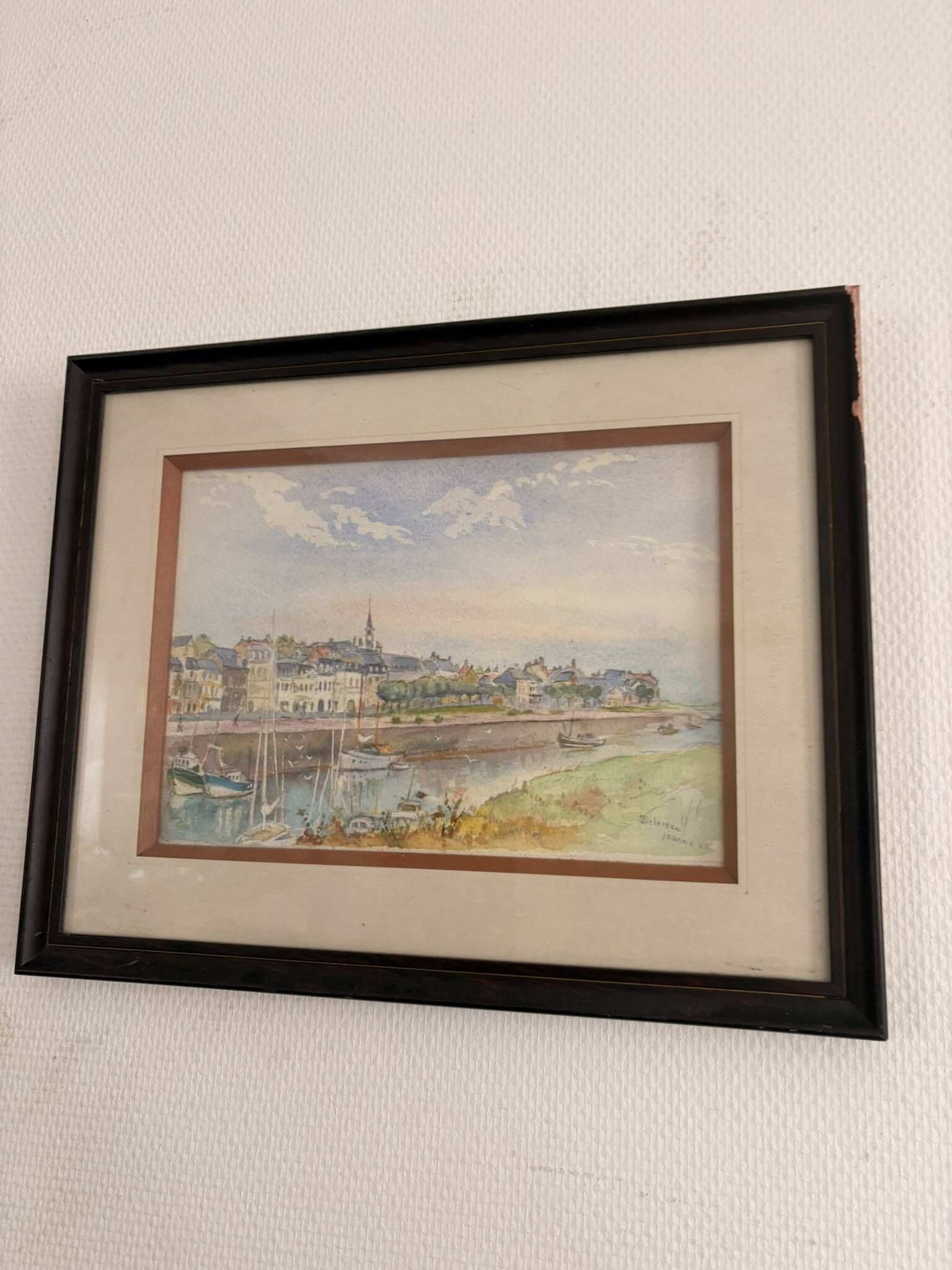 Norman Breton Harbour Watercolour Saint Valery Port Boats Coastline