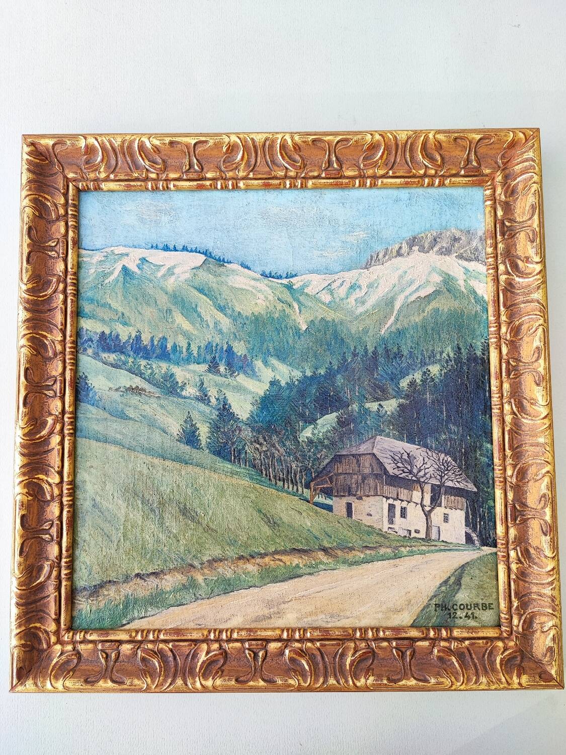Peinture à l'huile - paysage alpin