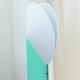 Mint green metal table lamp Slamp Moon by Samuel Parker with white disc shade, vintage 1990s design