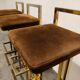 Belgochrom brass bar stools, set of 3, 1970s