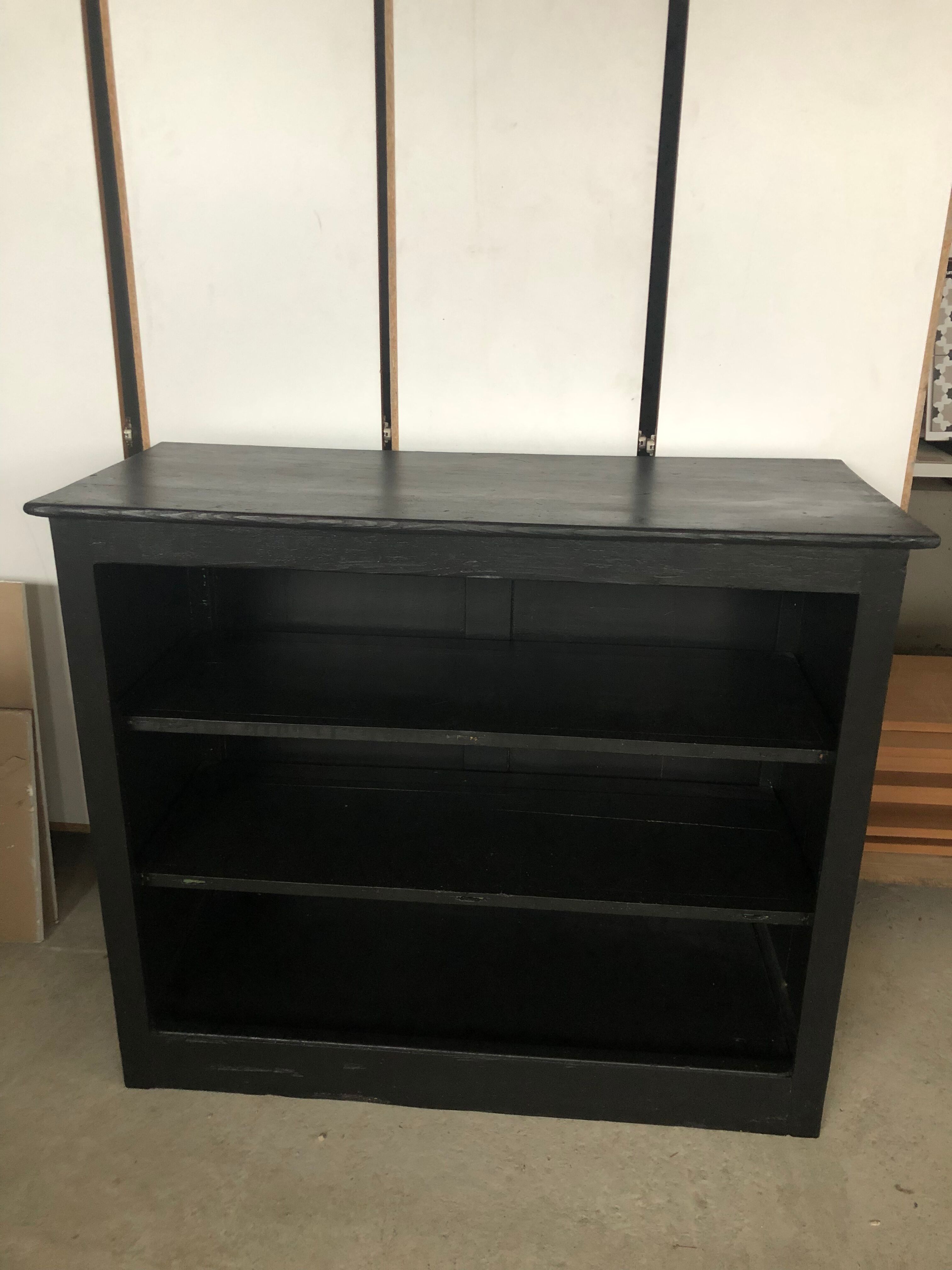 Sideboard without antique door, 3 black pine shelves