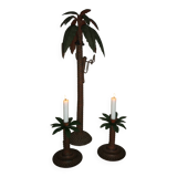 Lot Palm tree candle holders and palm tree with a monkey