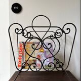 Vintage 50s cast iron magazine rack