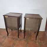 Pair of Louis XV style oak bedside tables