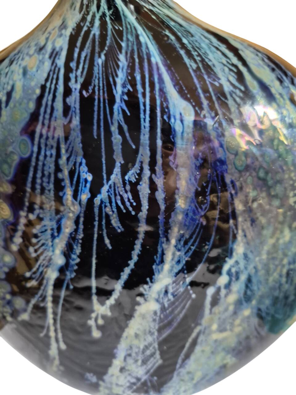 vase oblong larochére noire et bleu avec  XX siècle