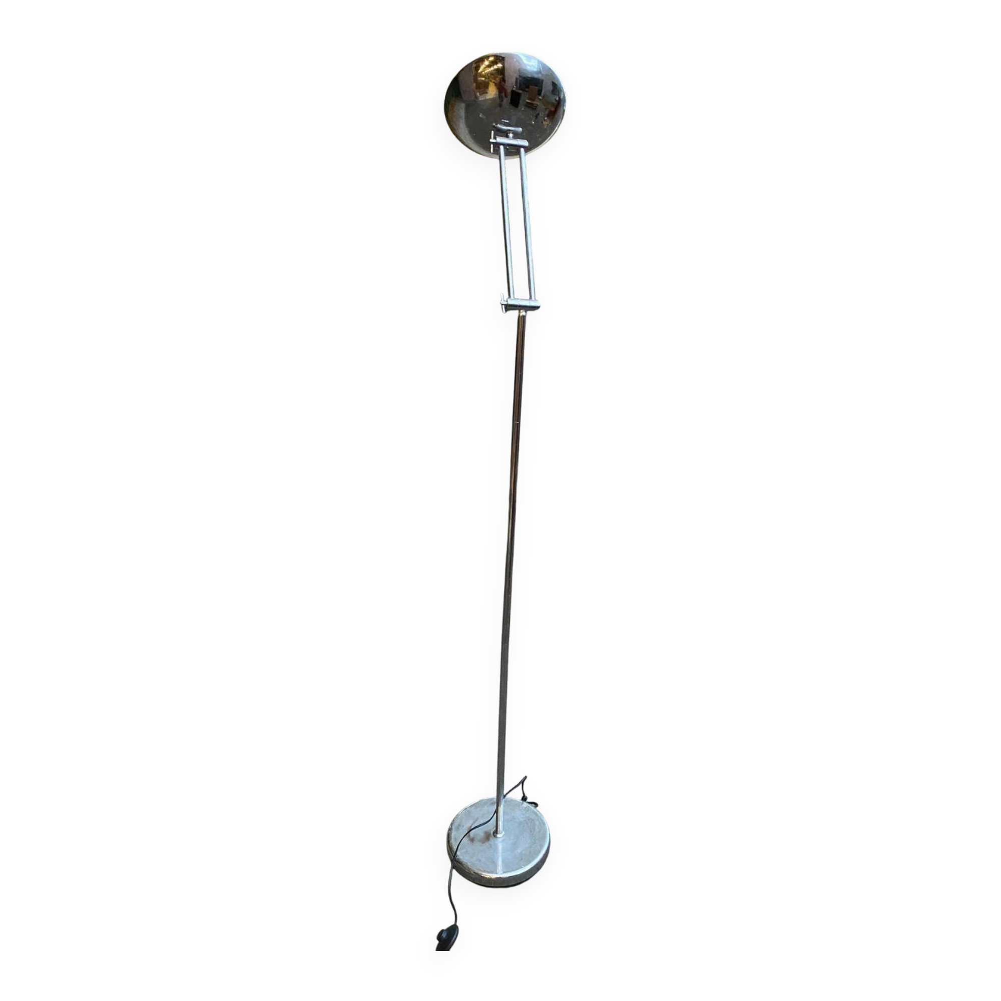 Lampadaire vintage articulé Seylumiere en acier chromé