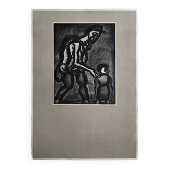 Affiche originale de Georges ROUAULT, Deuxième Biennale de Peinture de Menton, 1953