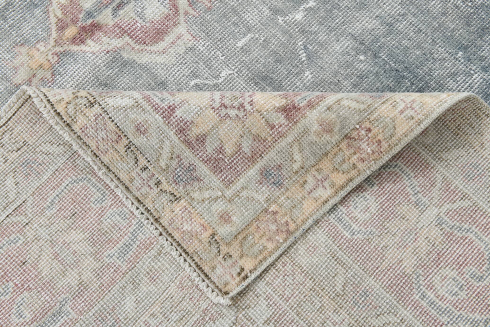 8x11 Light Navy Blue Classic Turkish Vintage Rug, 239x333Cm