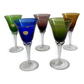 5 Murano wine glasses