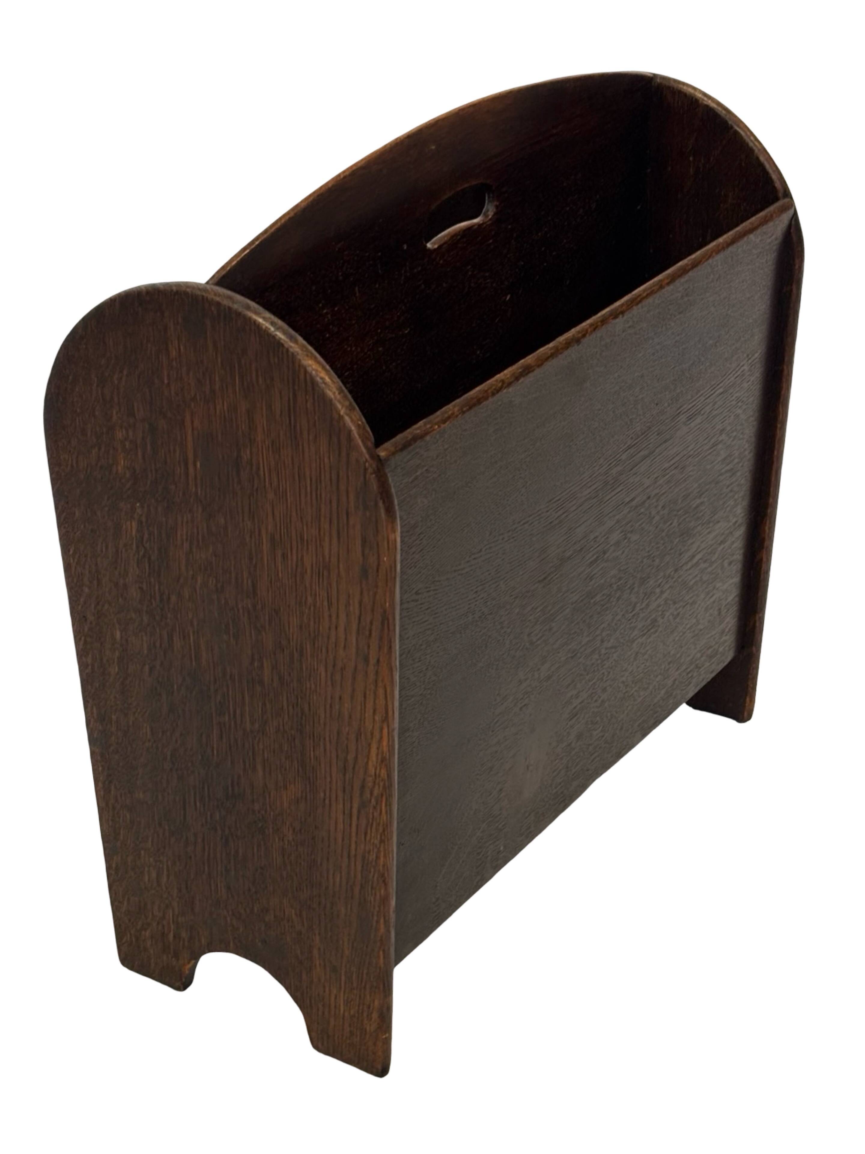 Art Deco Oak Newspaper Rack Magazine Rack 1950s design