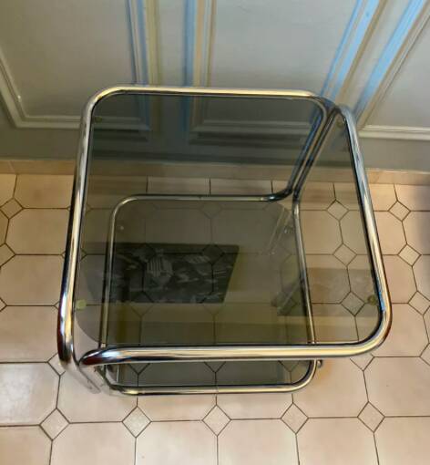 Table basse à double niveau des années 1970