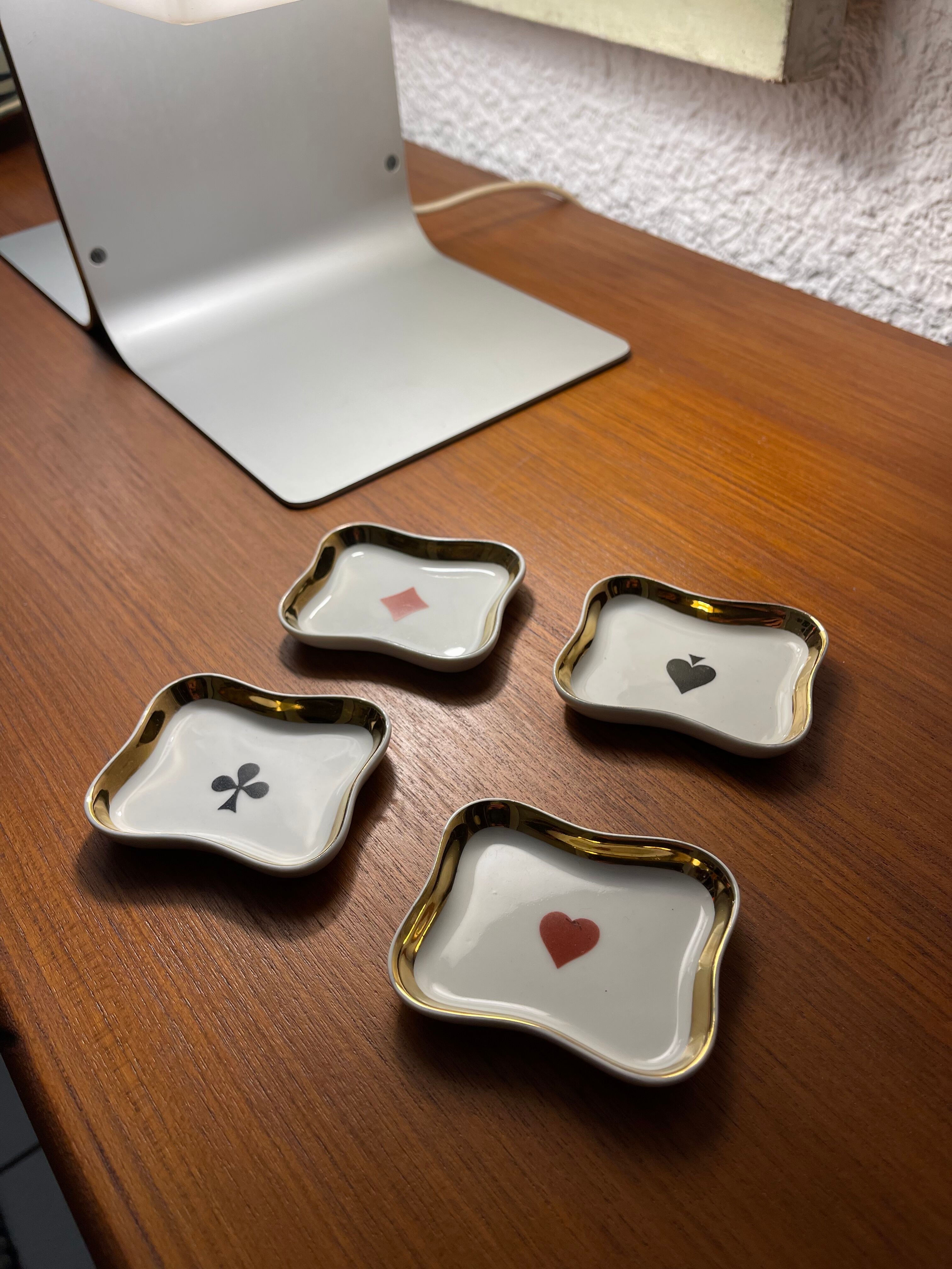Set cups Limoges decoration card games