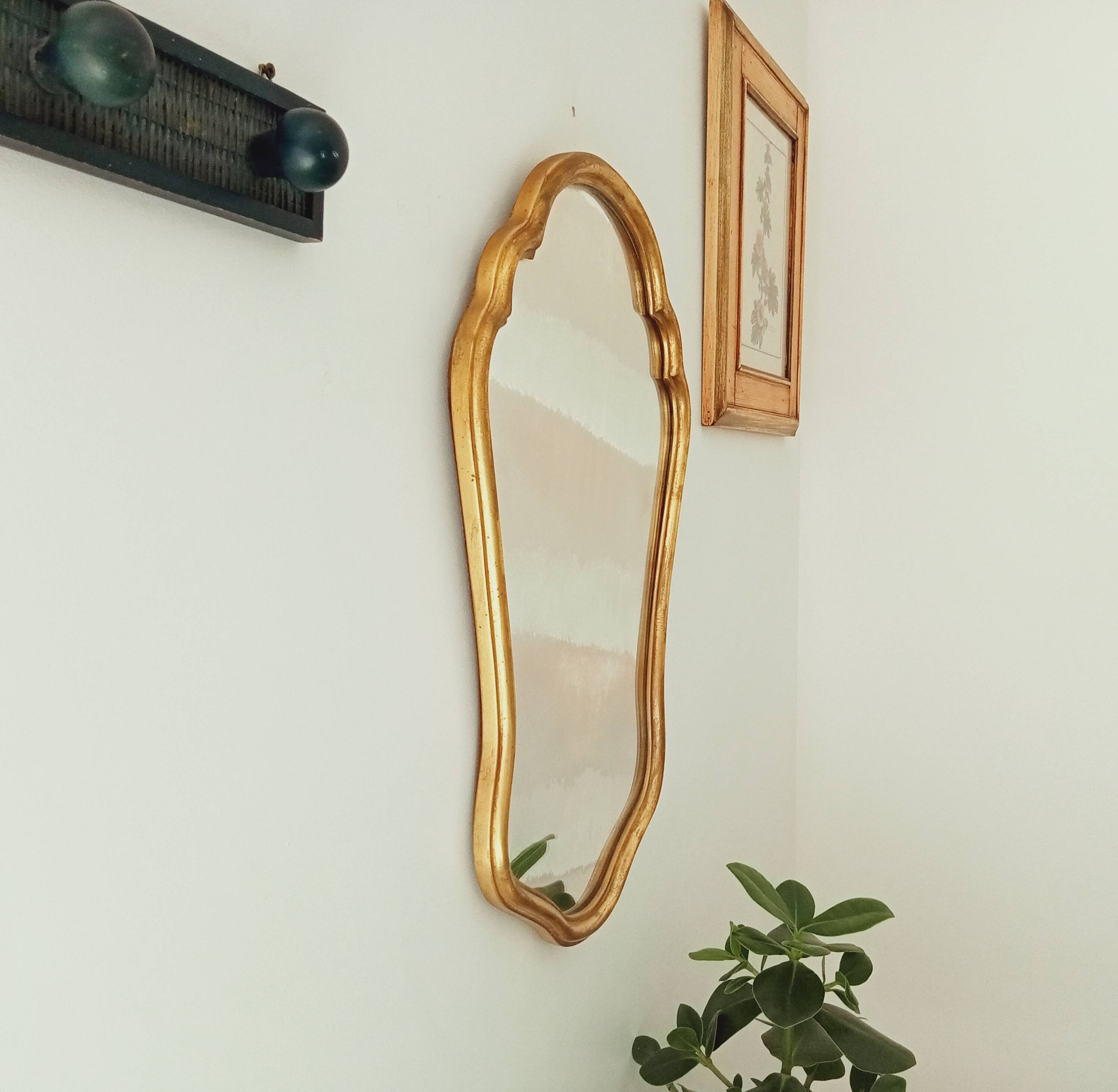 Golden baroque mirror 60s 66*44cm