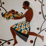 Geo Condé Kg Lunéville flat earthenware fruit holder Joséphine Baker