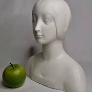 Bust after Laurana in Renaissance style, known as Aragon, patinated plaster, 33 cm.