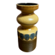 Vase est-allemand de la RDA en jaune, marron et bleu, VEB Haldensleben 3077B,