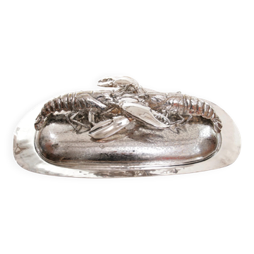 Franco Lapini king size lobsters dish silver plate, circa 1970