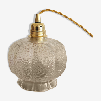 Lampe baladeuse globe en verre moulé