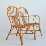 1960s vintage rattan canapé / bench