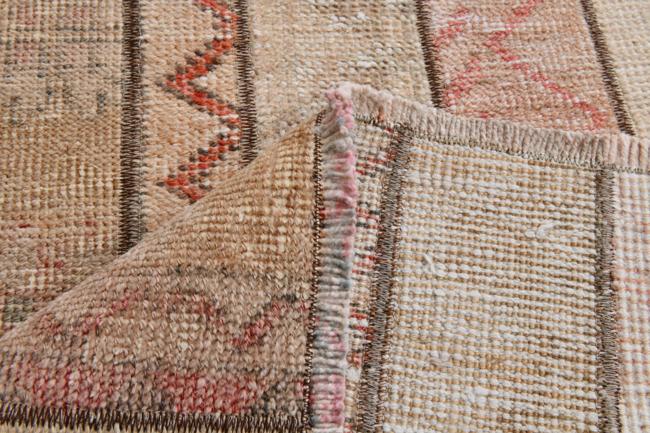 2x10 Narrow Brown Beige Turkish Runner Rug, 69x301Cm
