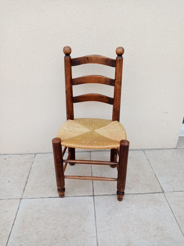 Chaise paille vintage Georges Robert