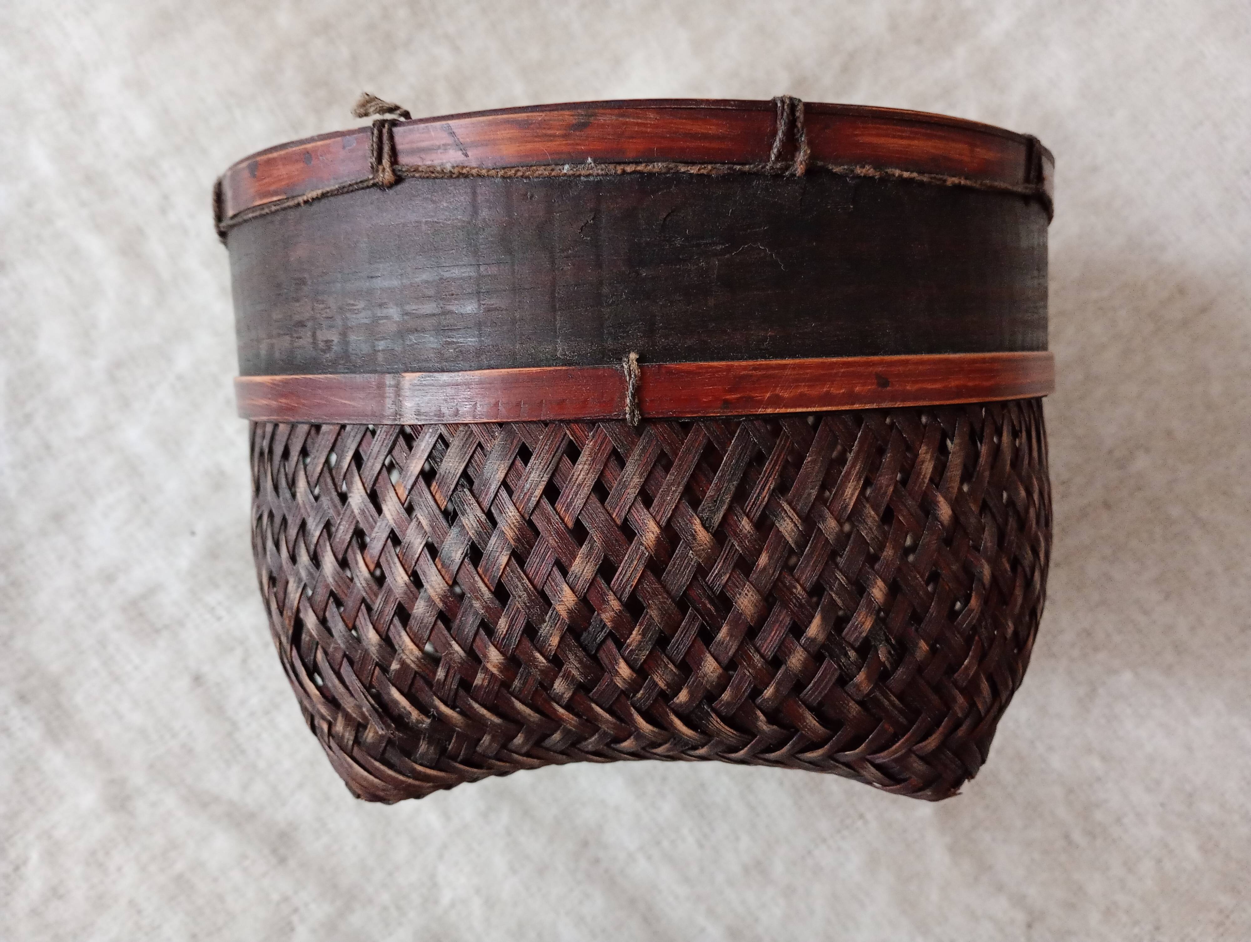 Japanese woven bamboo basket