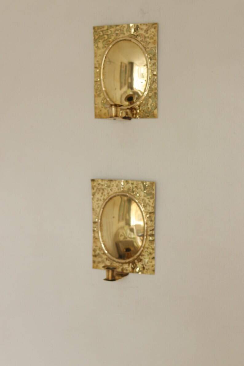 Pair of Swedish Brass Wall Sconces