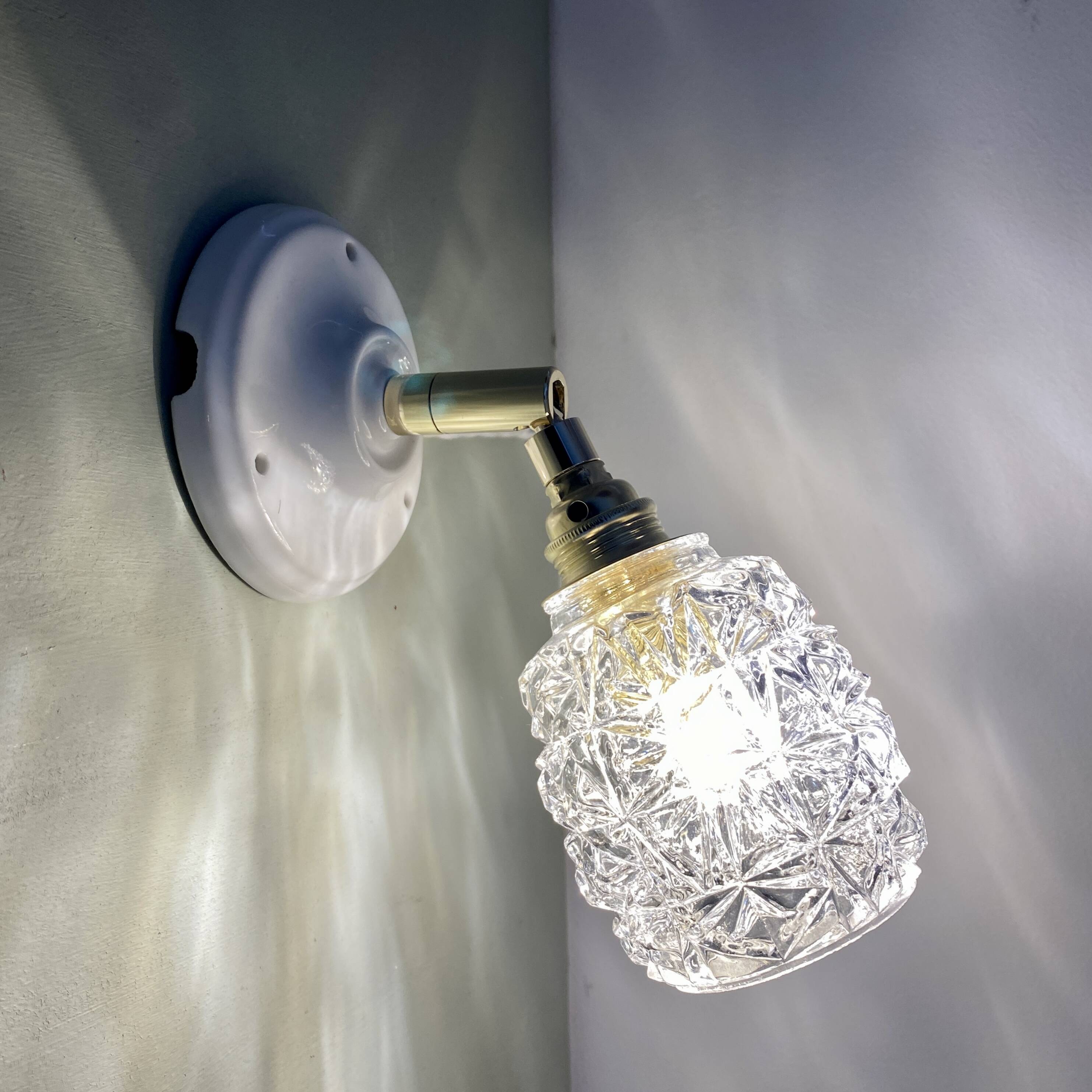 Vintage tulip wall sconce in molded glass