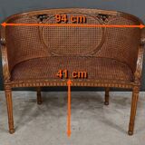 Louis XVI style walnut basket bench – 2nd part of the 19th century