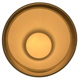 Glass and opaline table lamp with stainless steel base