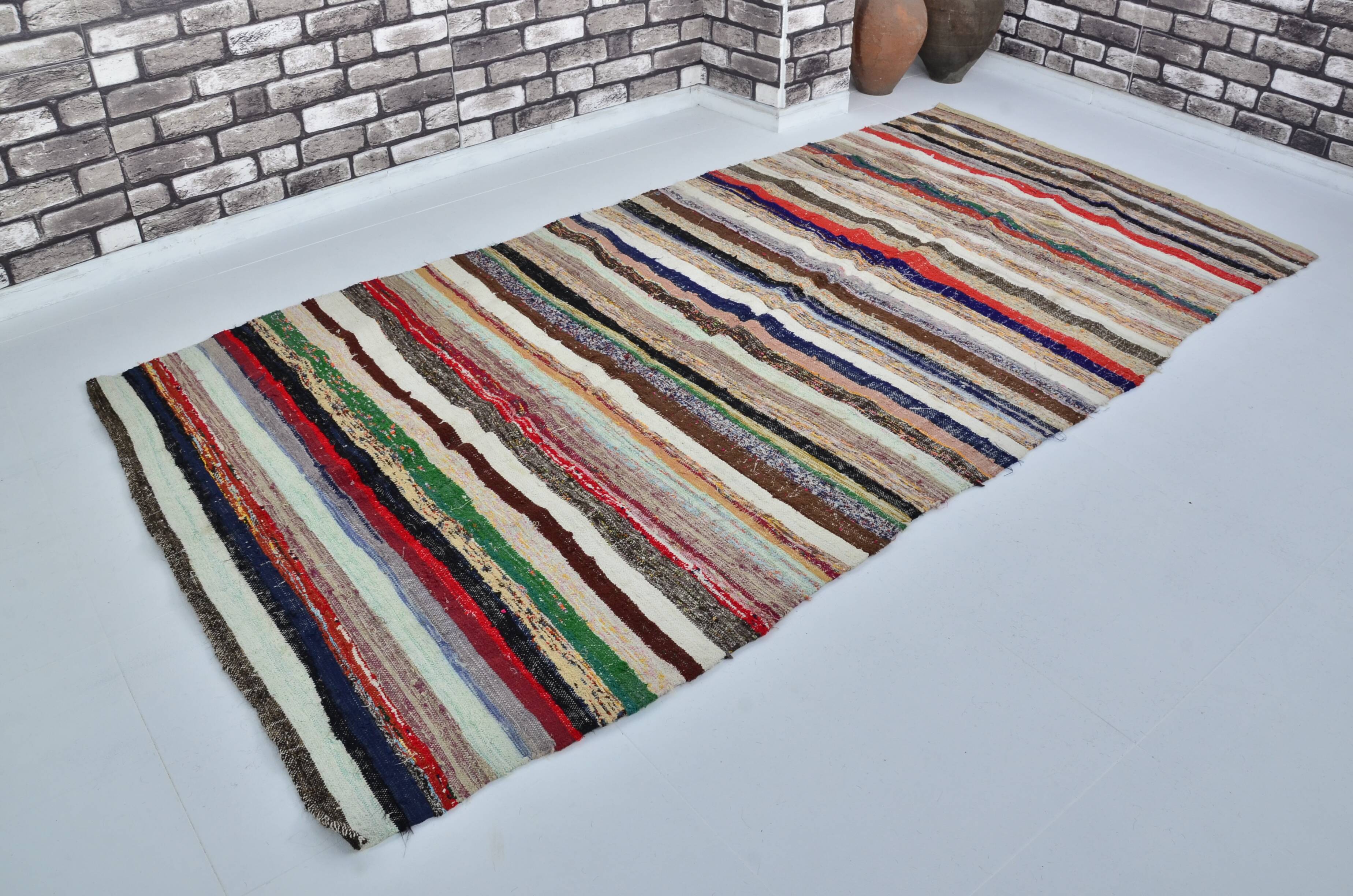 Colorful Vintage Turkish Kilim rug  Sku 3055