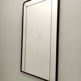 Art Deco Rectangular Wall Mirror with Black Beech Frame, Italy