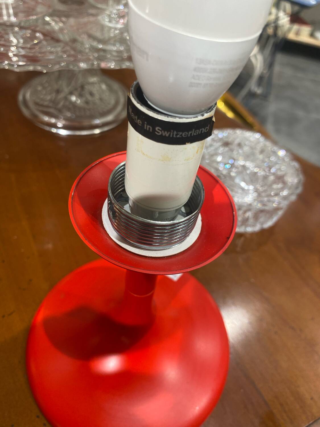 Two table lamps from the Swiss manufacturer Temde based on a design by E.