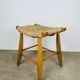 Bull stool straw and wood, Swiss design, 1950s