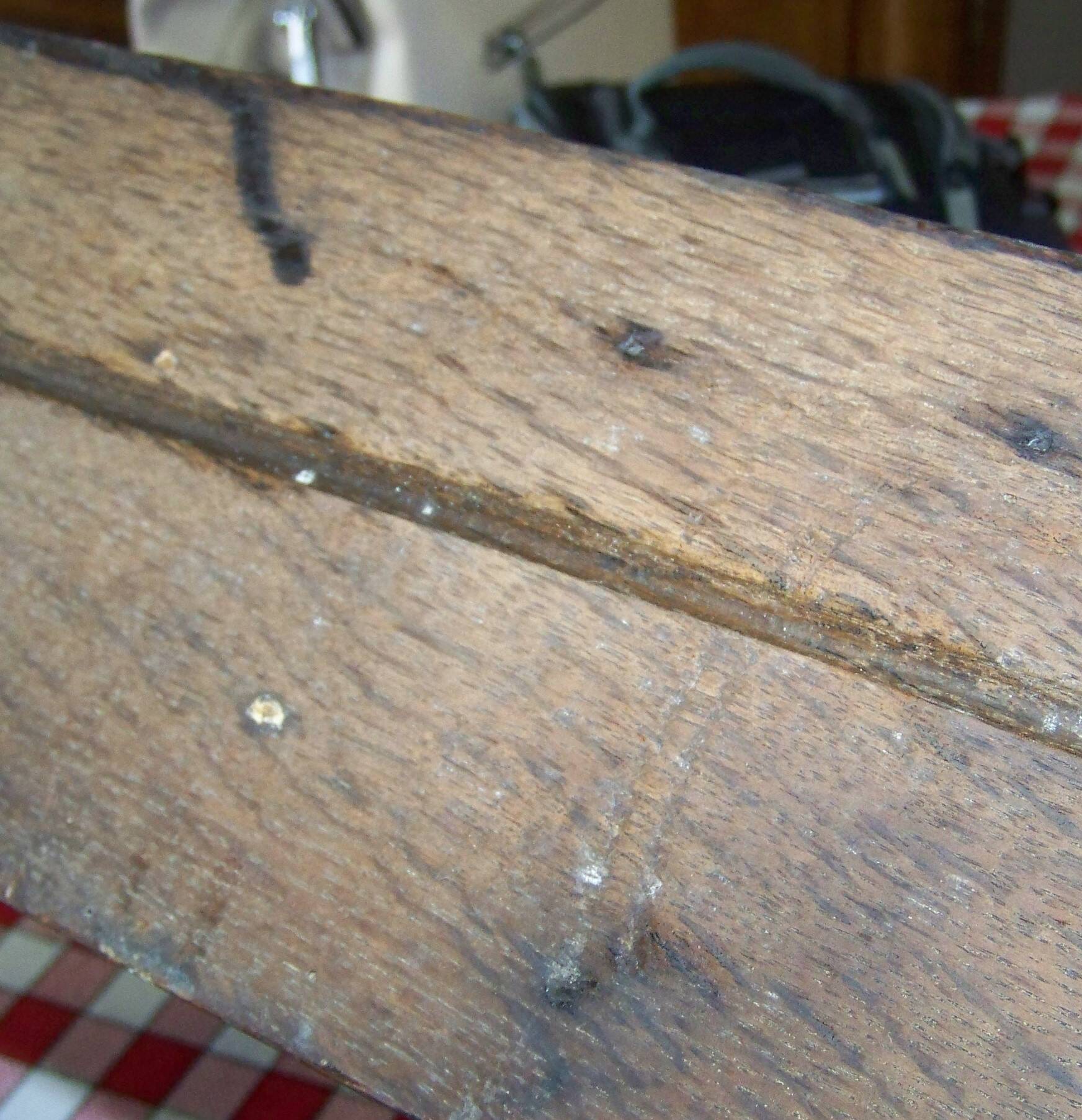 Oak shelf for hanging pots and pans