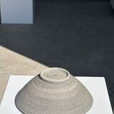 Duo of gray Indonesian ceramic bowls or salad bowls