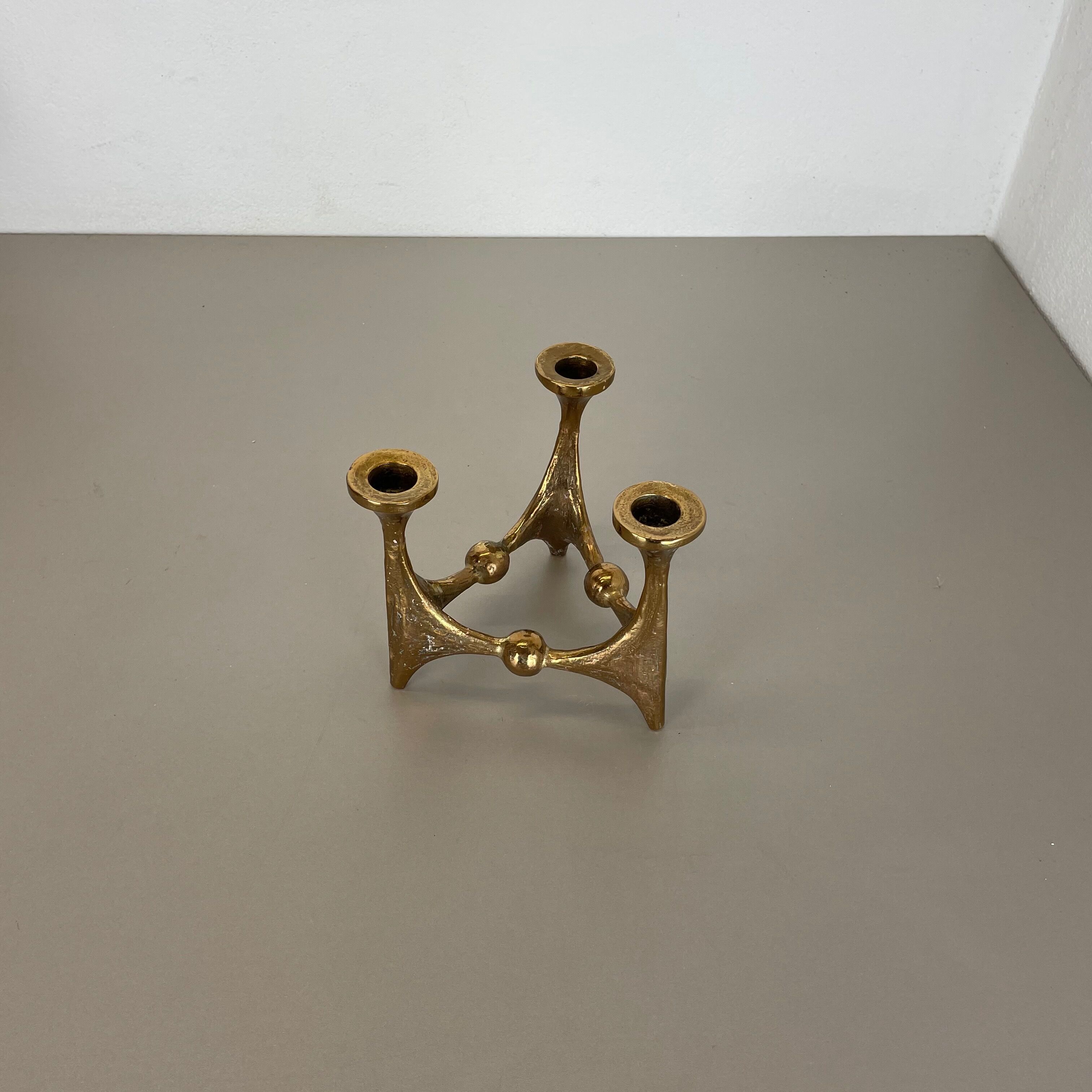 Midcentury Brutalist Bronze Candleholder by Michael Harjes, Germany, 1960s