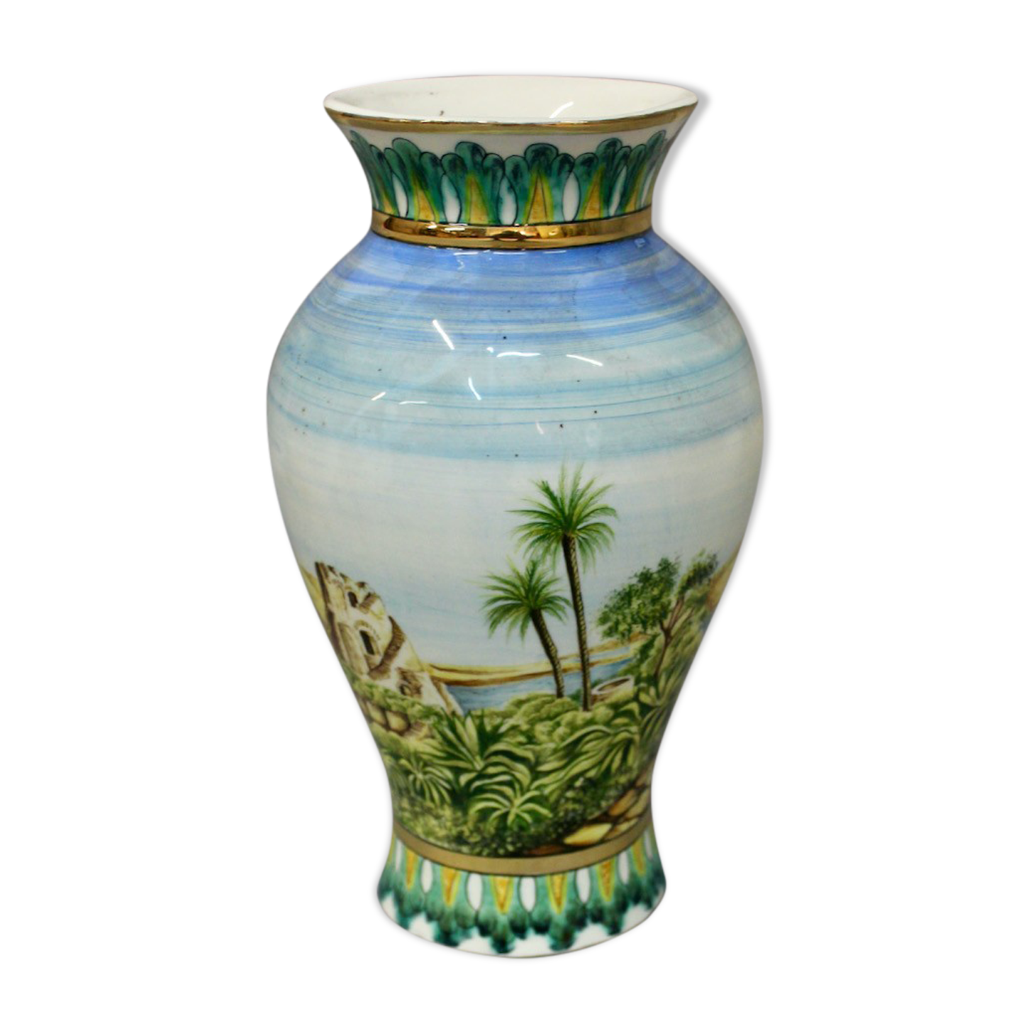 Oriental earthenware vase