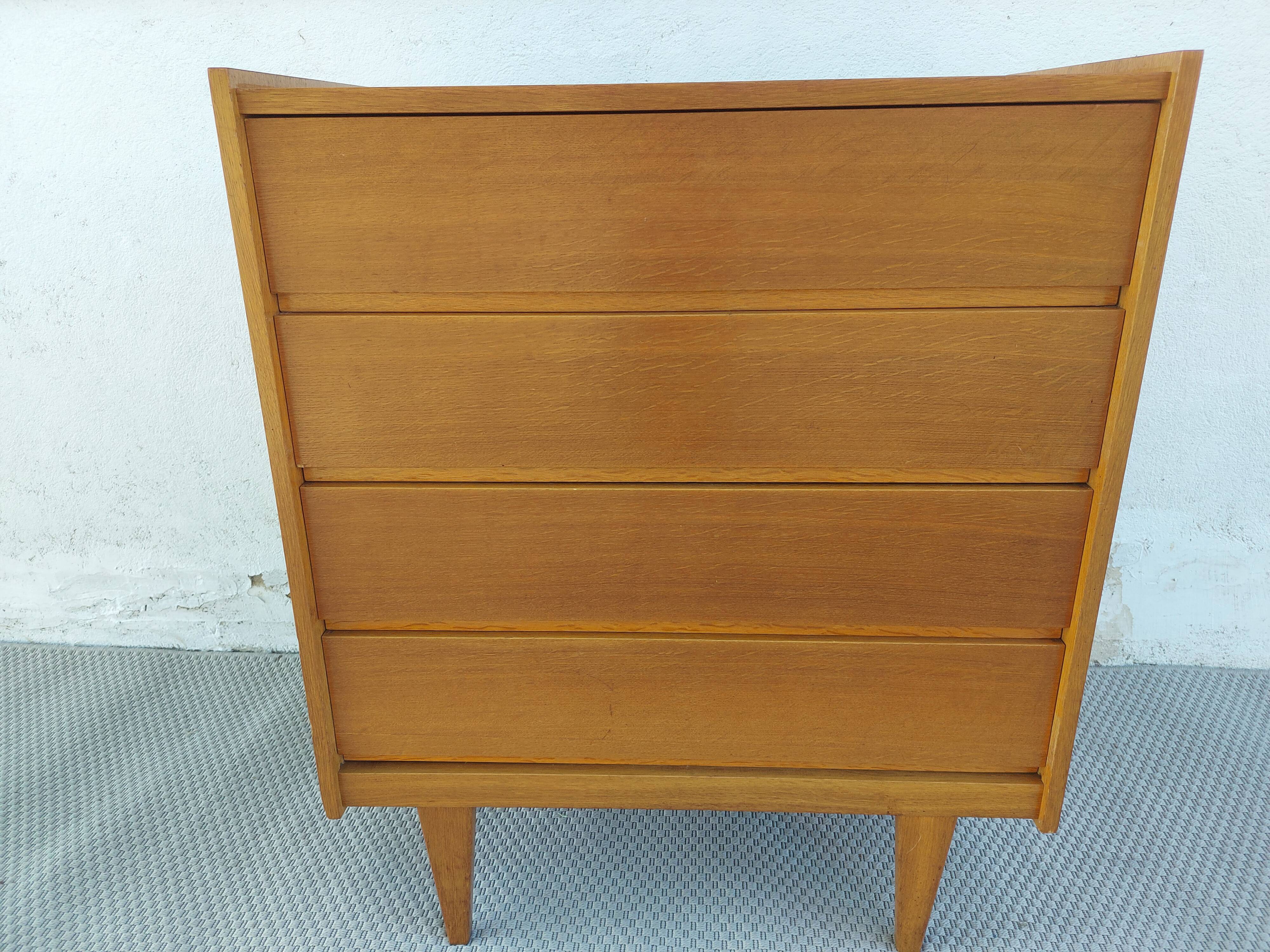 vintage chest of drawers, 60s-70s, "hidden" handles
