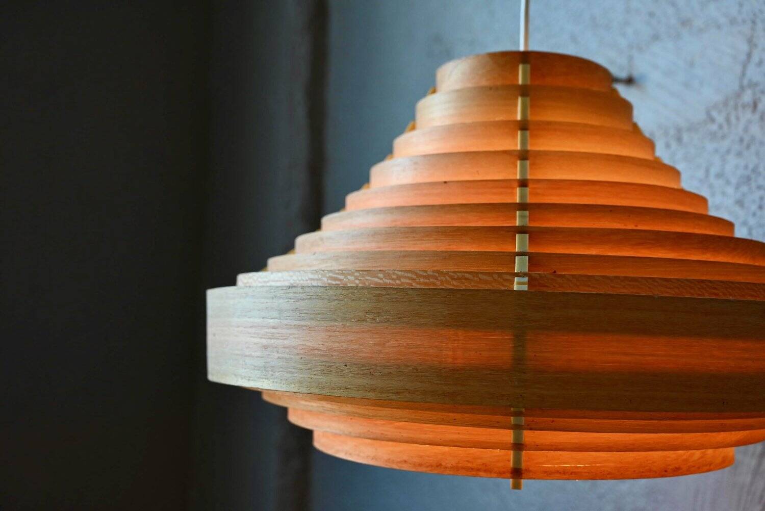 Vintage Scandinavian suspension lamp with slats by Hans-Agne Jakobsson from the 1960s.