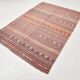 7x5 Red & brown Handmade Wool Kilim Rug,221x156 Cm