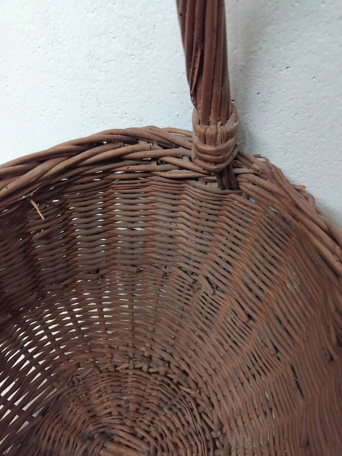 Antique Wicker Basket with Vintage Handle