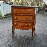 Transition style marquetry chest of drawers