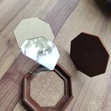 Mini octagonal photo frame in gold metal and vintage glass